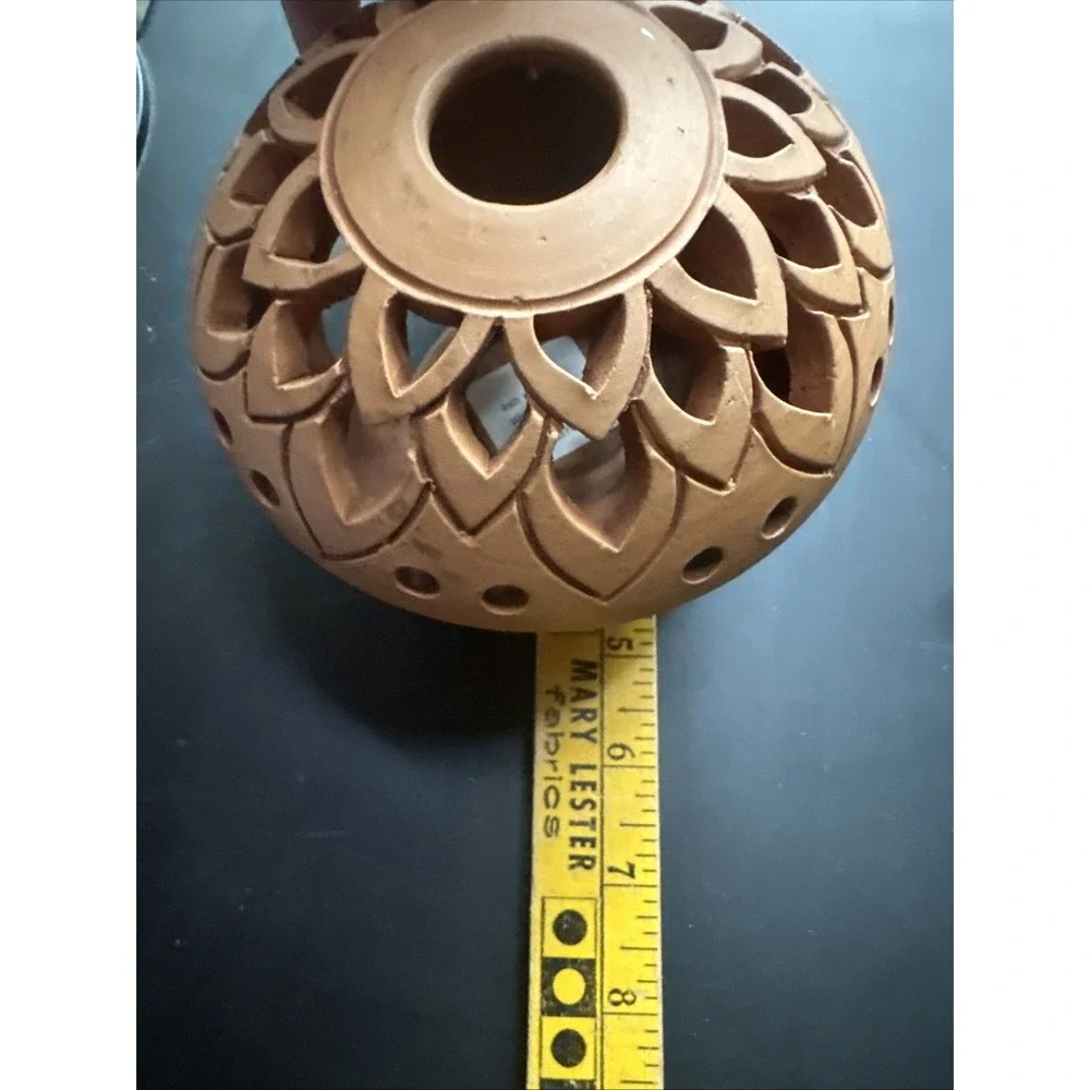 NEW Ten Thousand Villages Shadow Magic Votive Holder Terracotta Handmade Banglad